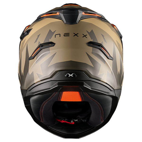 Nexx Y.TRAVL Primal Sand Grey MT Adventure Helmet – rear view