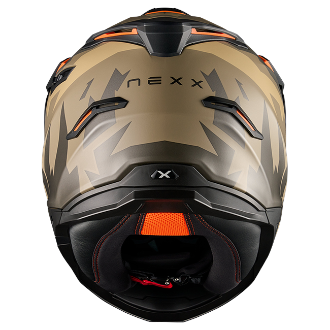 Nexx Y.TRAVL Primal Sand Grey MT Adventure Helmet – rear view