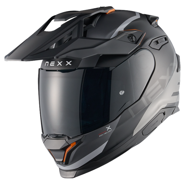 Nexx Y.TRAVL Quest Black Grey MT Adventure Helmet – front three-quarter view