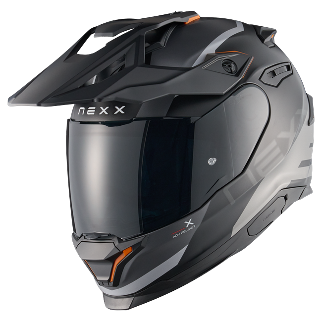 Nexx Y.TRAVL Quest Black Grey MT Adventure Helmet – front three-quarter view