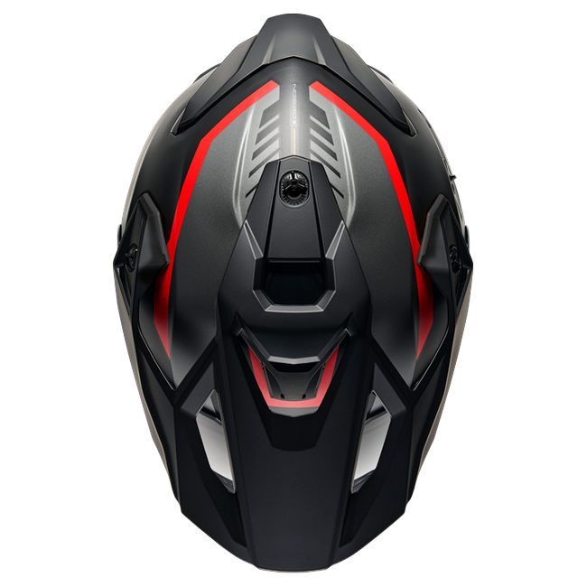 Nexx Y.TRAVL Quest Black Red MT Adventure Helmet – top view