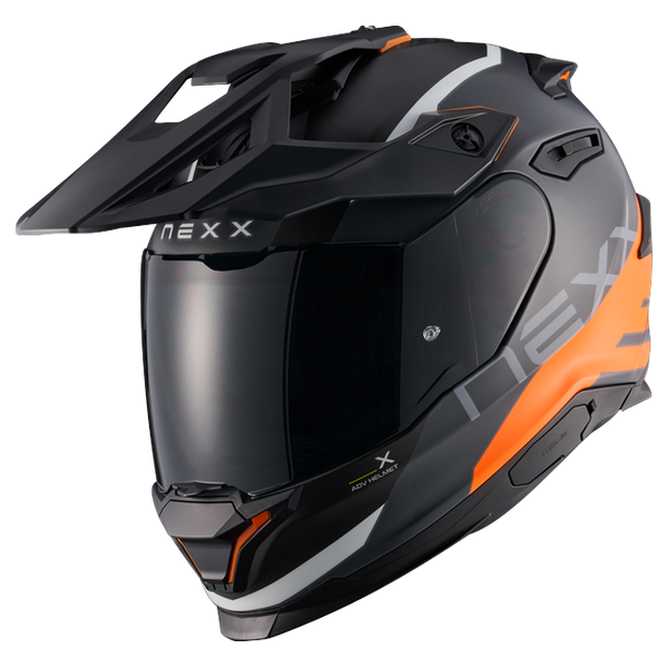 Nexx Y.TRAVL Quest Orange MT Adventure Helmet – front three-quarter view