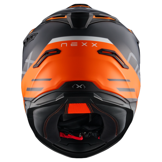 Nexx Y.TRAVL Quest Orange MT Adventure Helmet – rear view