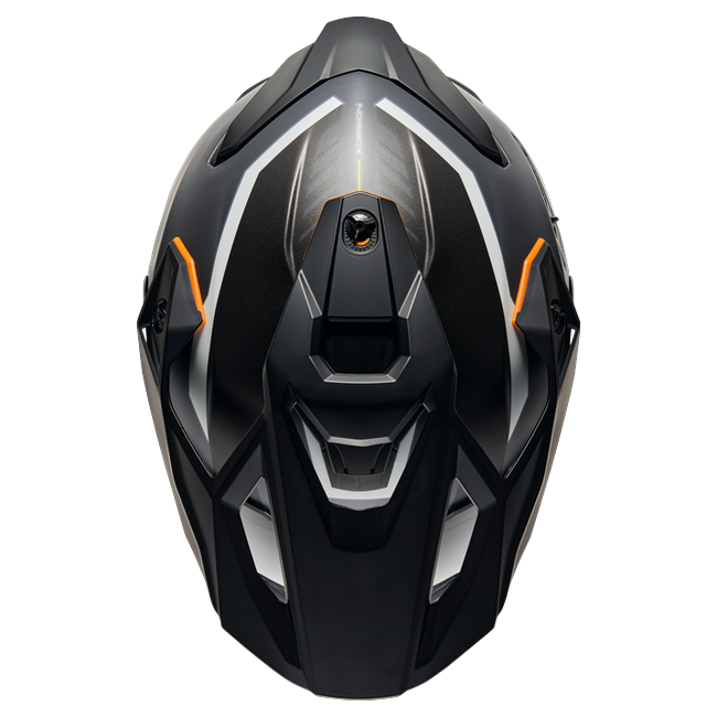Nexx Y.TRAVL Quest Orange MT Adventure Helmet – top view