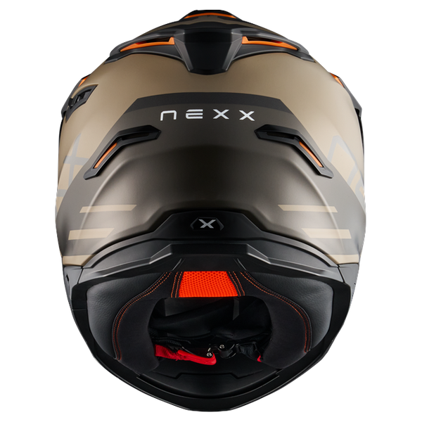Nexx Y.TRAVL Quest Sand Grey MT Adventure Helmet – rear view