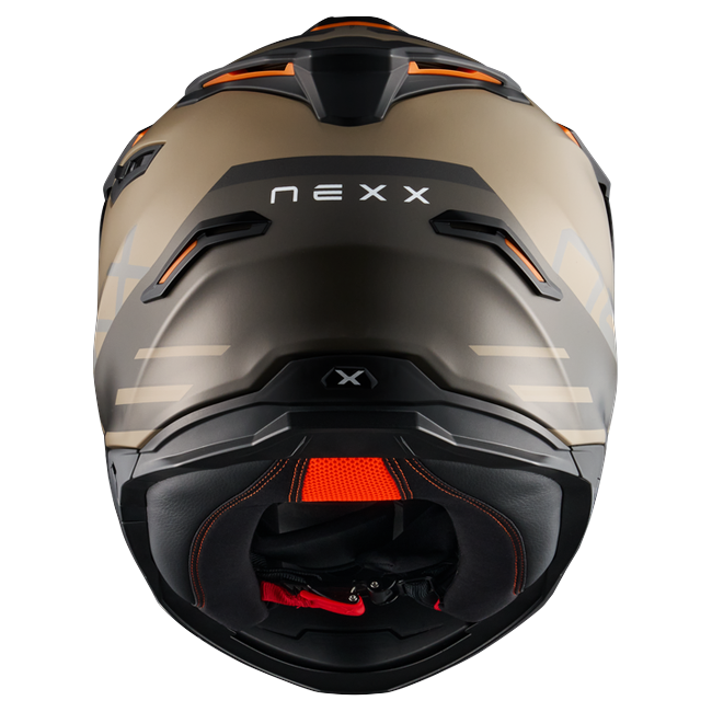 Nexx Y.TRAVL Quest Sand Grey MT Adventure Helmet – rear view