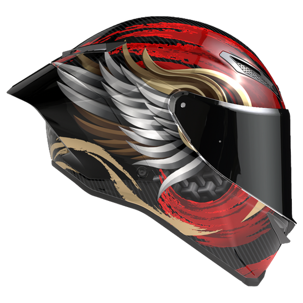 AGV Pista GP RR S Onore Carbon/Gold/Red full-face racing helmet, side view