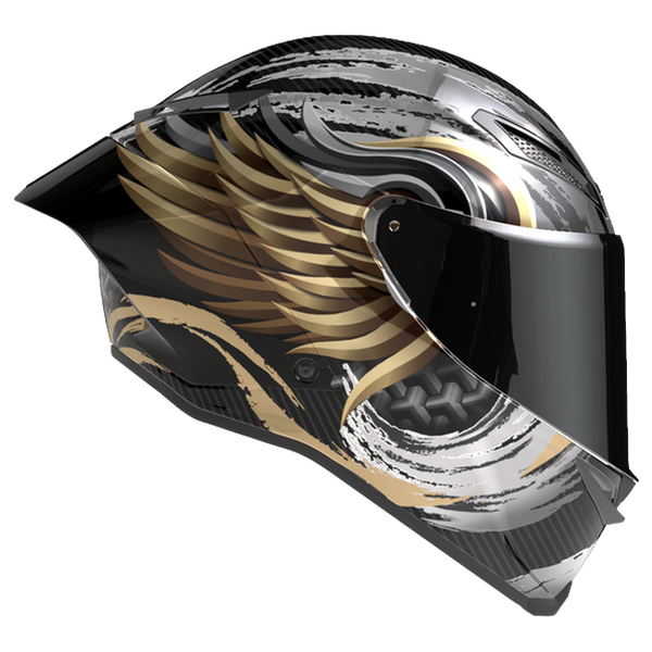 AGV Pista GP RR S Onore Carbon/Gold/Silver full-face racing helmet, side view