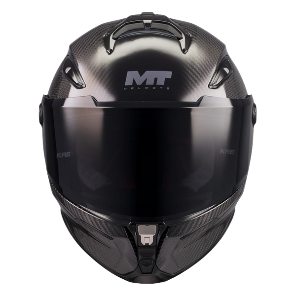 MT-Helmets KRE 2 PLUS Pure A1 full-face helmet in gloss carbon — front view