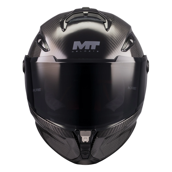 MT-Helmets KRE 2 PLUS Pure A1 full-face helmet in gloss carbon — front view