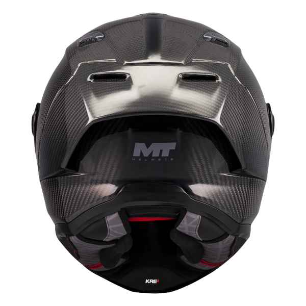 MT-Helmets KRE 2 PLUS Pure A1 full-face helmet in gloss carbon — rear view