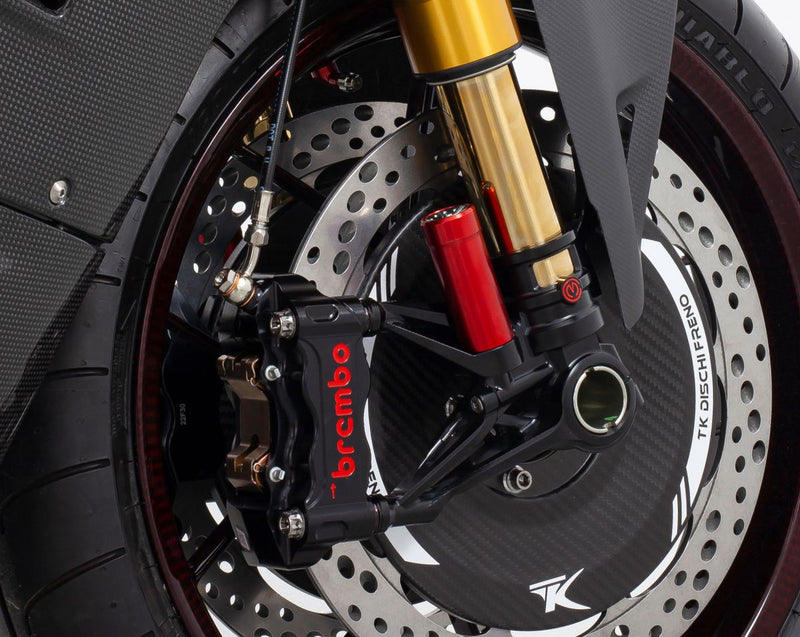 Motocorse CNC GP Style 100 mm fork foot set for Ducati Panigale V4 in anodised aluminium
