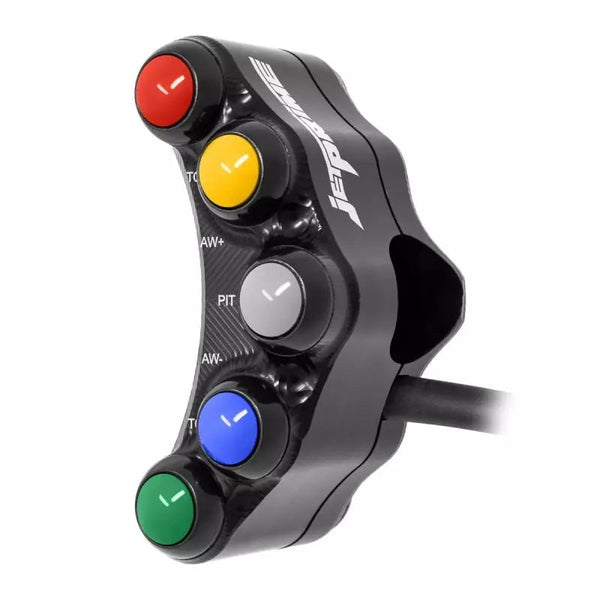JetPrime JP PLSR 049 left race handlebar switch for Aprilia RSV4 in black finish