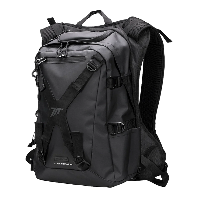 seventy degrees nomad 21l adventure motorcycle backpack black