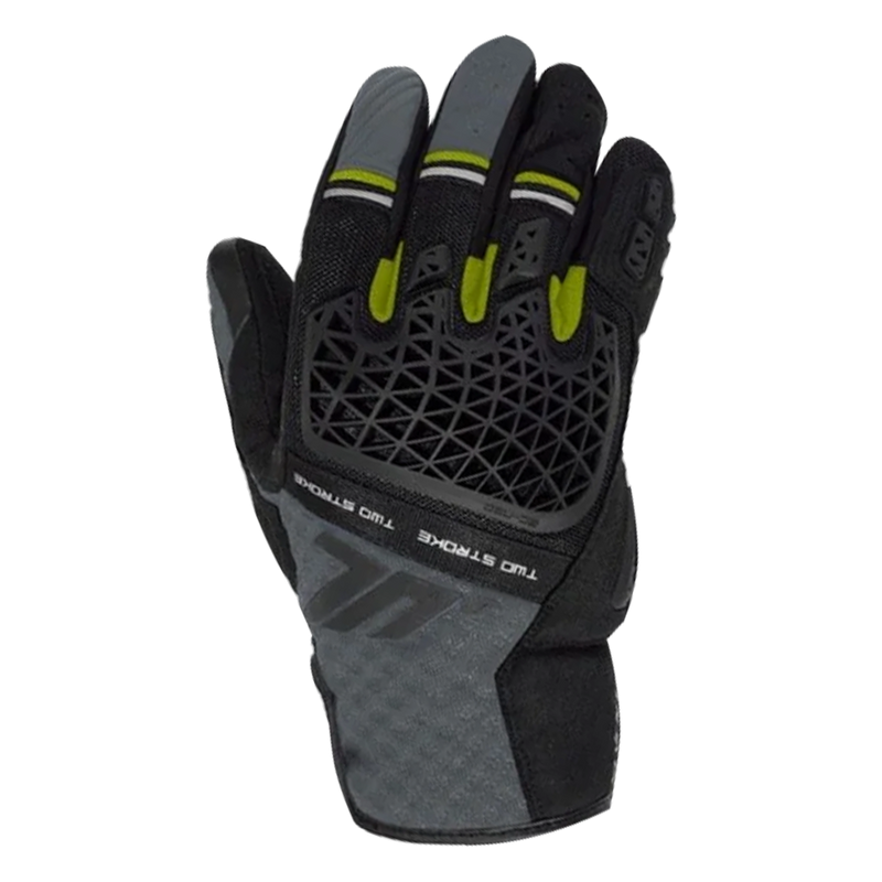 Seventy Degrees Two Stroke Short Summer Mesh Gloves – Men – Black / Grey / Bright Yellow