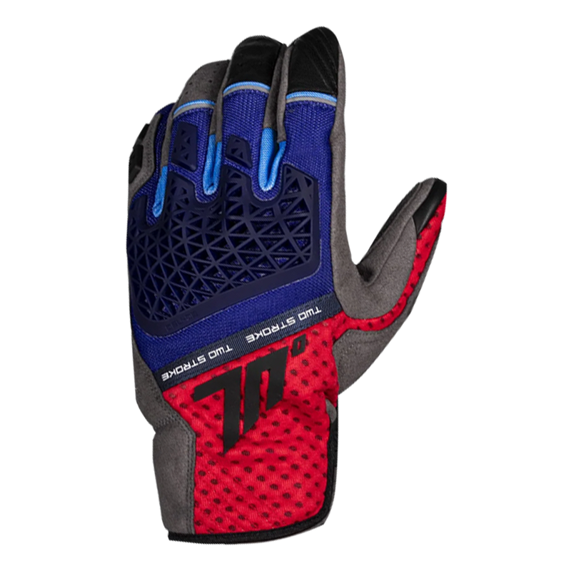 Seventy Degrees Two Stroke Short Summer Mesh Gloves – Men – Naked Blue / Red