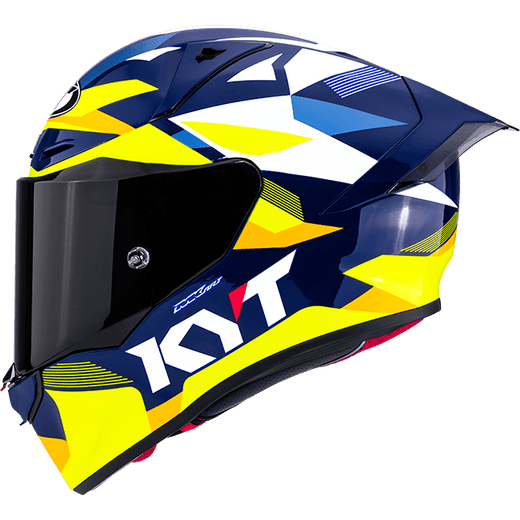 KYT R1R Racing Helmet Carbon Diamond Blue / Yellow Y6R10005
