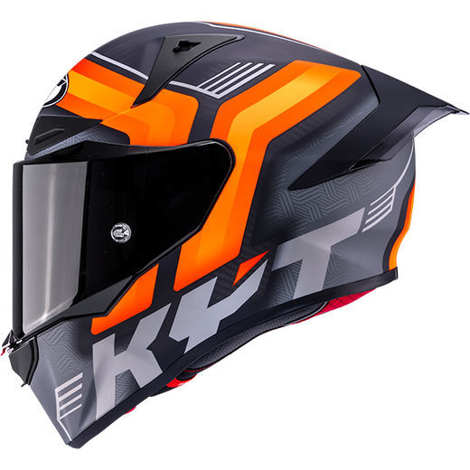 KYT R1R Racing Helmet Carbon Accelerator Matte Orange Y6R10001