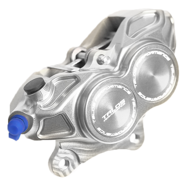 Talos V30.SI silver anodised CNC monoblock front brake caliper for Vespa GTS 300