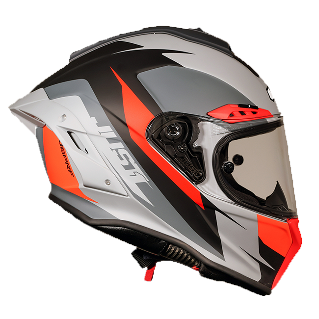 Just1 J-PGRF full-face helmet in Arrow Red and Matte Black