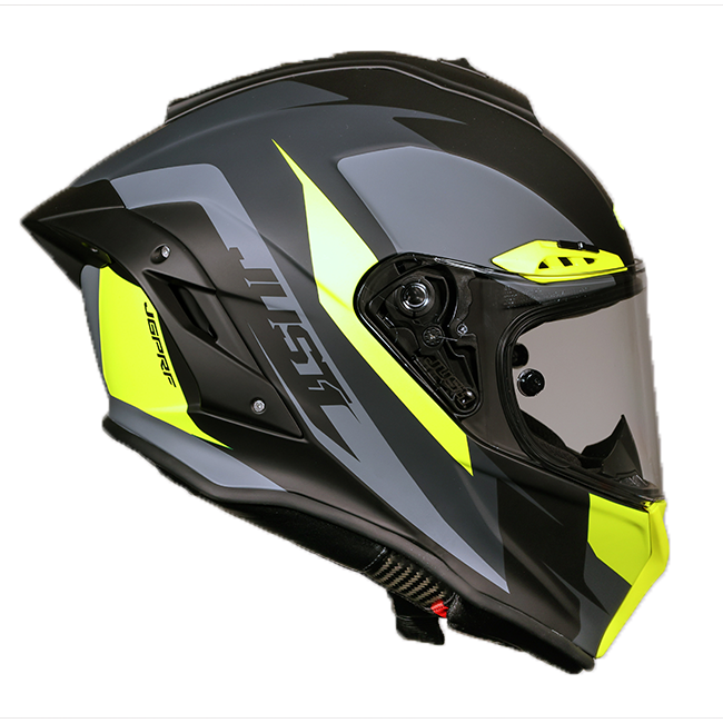 Just1 J-PGRF Arrow full-face helmet in neon yellow and matte grey