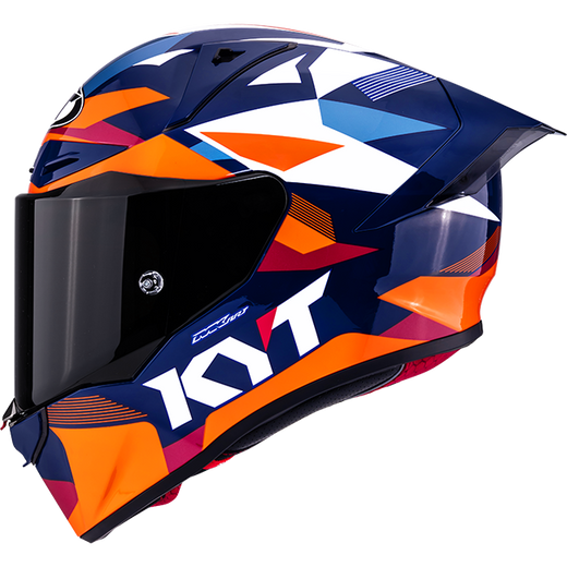 KYT R1R Racing Helmet Carbon Diamond Blue / Orange Y6R10006