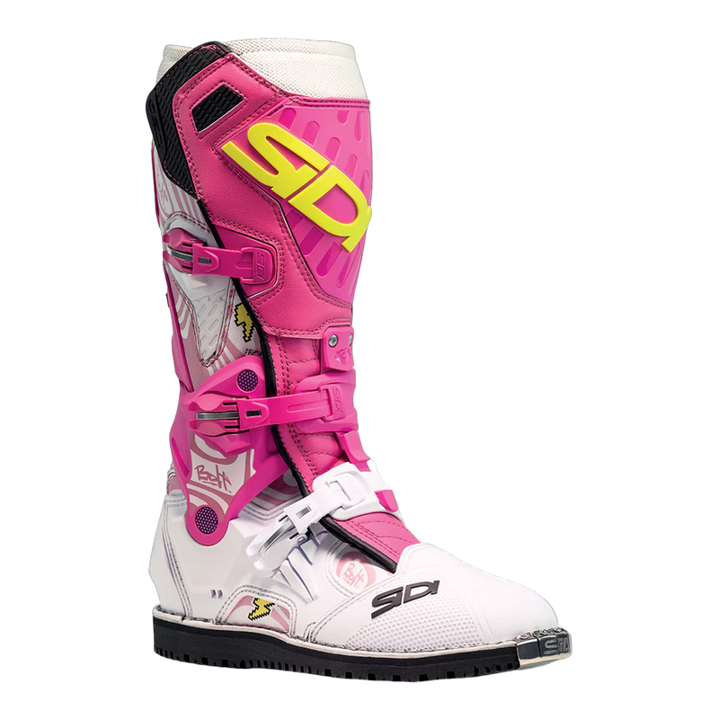 Sidi Crossair HD Motorcycle Boots White/Pink 057, three-quarter view