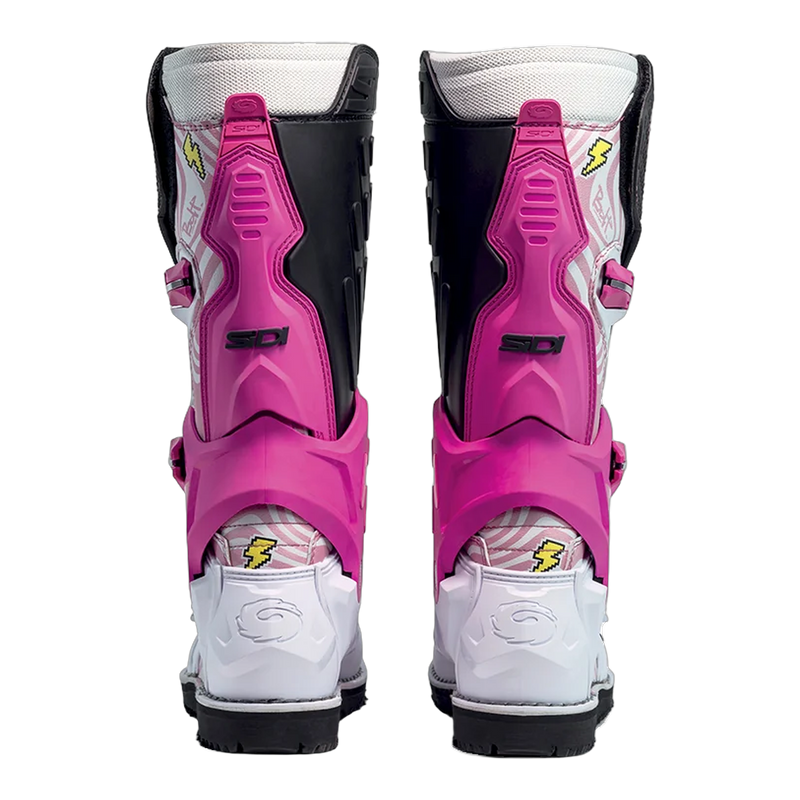 Sidi Crossair HD Motorcycle Boots White/Pink 057, rear view