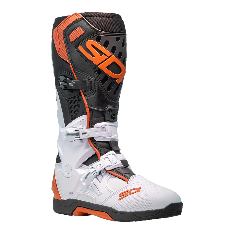 Sidi Crossair Motorcycle Boots White/Bronze/Black 386, three-quarter view