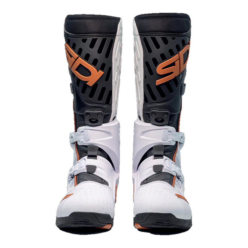 Sidi Crossair Motorcycle Boots White/Bronze/Black 386, front view