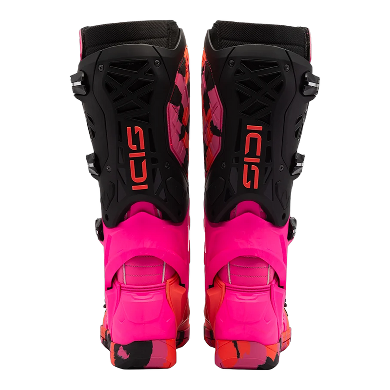 Sidi Crossair X motorcycle boots Messy Coral, rear view