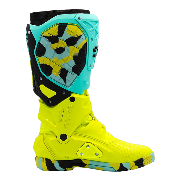Sidi Crossair X motorcycle boots Mint/Fluo Yellow, side profile