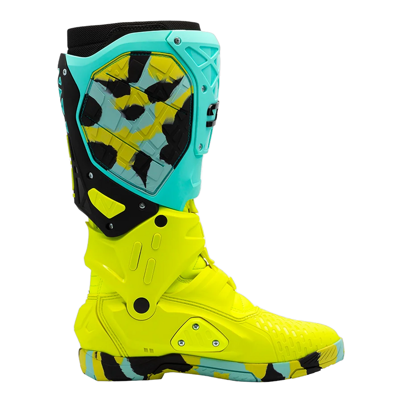 Sidi Crossair X motorcycle boots Mint/Fluo Yellow, side profile
