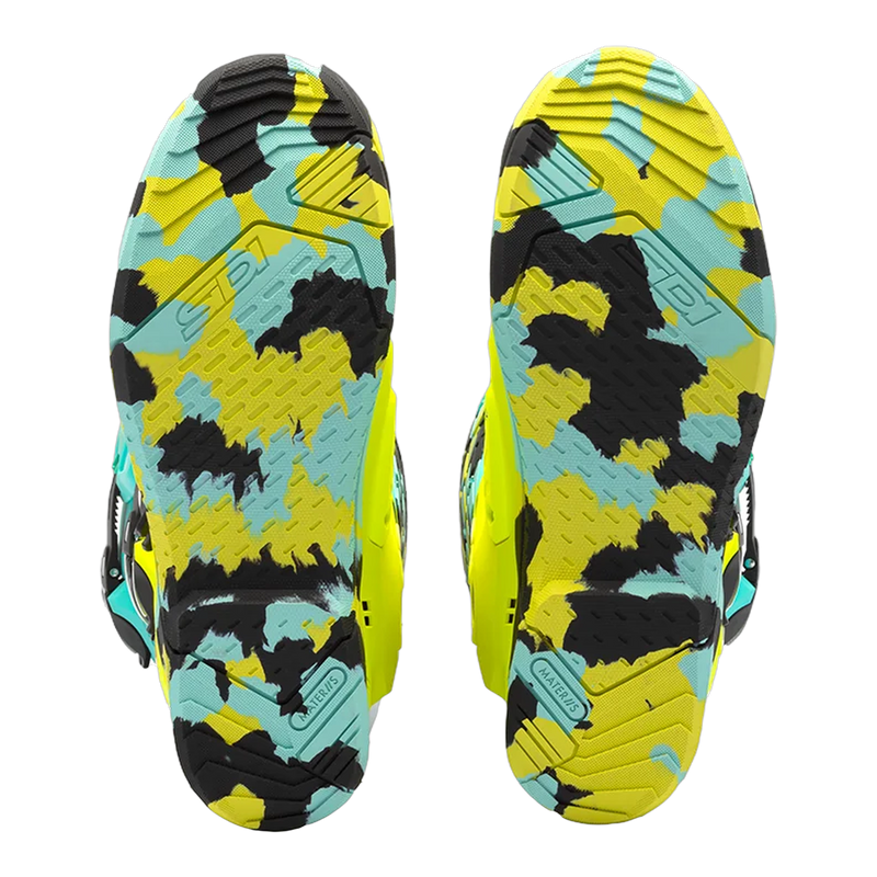 Sidi Crossair X motorcycle boots Mint/Fluo Yellow, sole detail