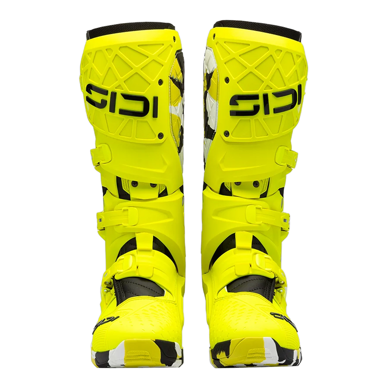 Sidi Crossair X motorcycle boots RACR001 Fluo Yellow, front view