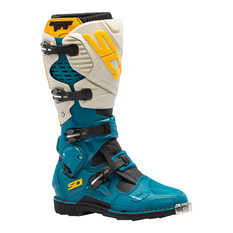 Sidi Crossfire 3 motorcycle boots Sand/Legion Blue, three-quarter view