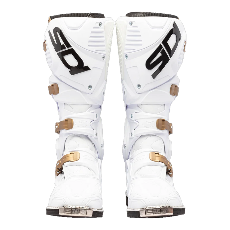 Sidi Crossfire 3 motorcycle boots White/Bronze, front view