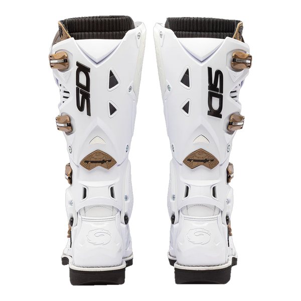 Sidi Crossfire 3 motorcycle boots White/Bronze, rear view