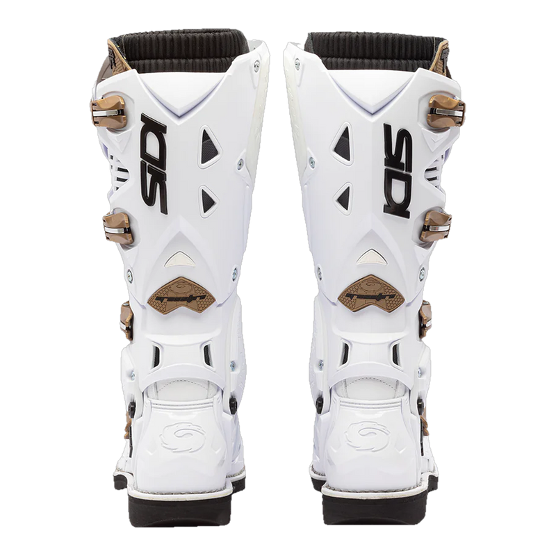 Sidi Crossfire 3 motorcycle boots White/Bronze, rear view