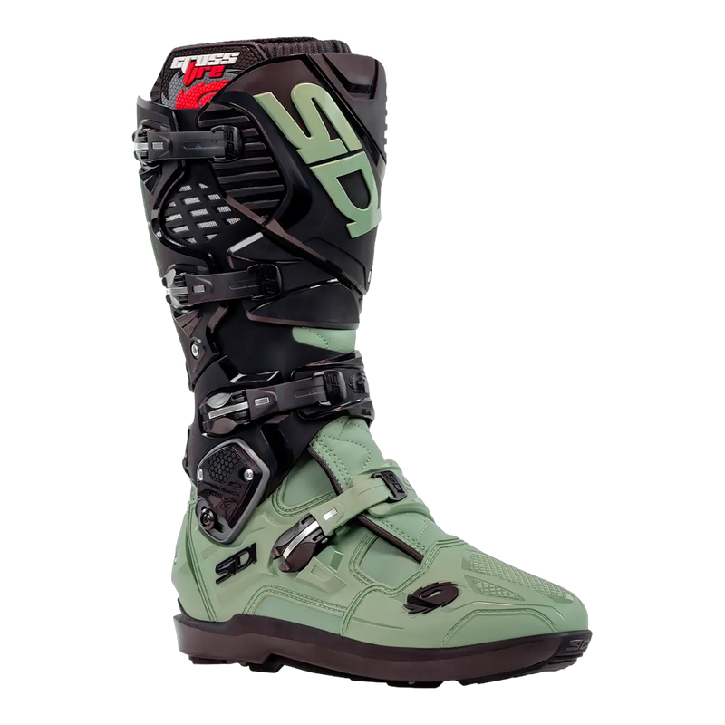 Sidi Crossfire 3 SRS motorcycle boots Army/Black, three-quarter view