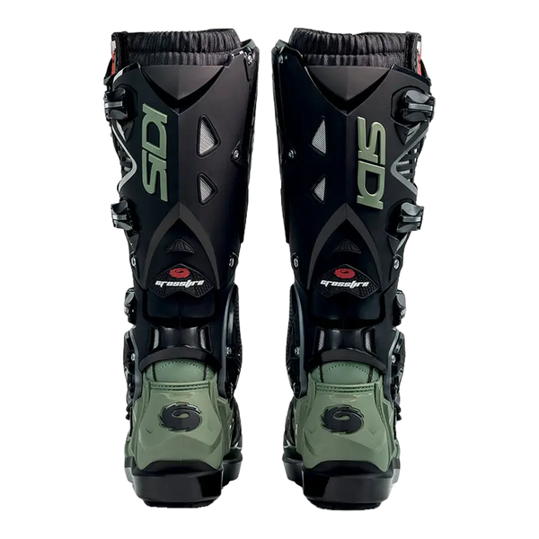 Sidi Crossfire 3 SRS motorcycle boots Army/Black, rear view