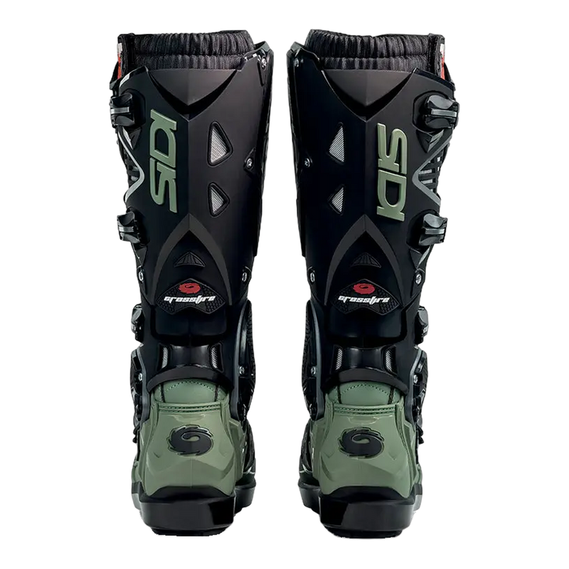 Sidi Crossfire 3 SRS motorcycle boots Army/Black, rear view