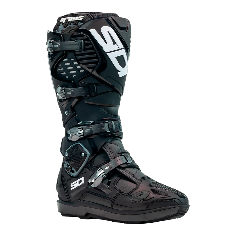 Sidi Crossfire 3 SRS motorcycle boots Black, three-quarter view