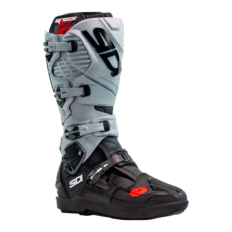 Sidi Crossfire 3 SRS motorcycle boots Black/Ash, three-quarter view