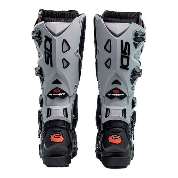 Sidi Crossfire 3 SRS motorcycle boots Black/Ash, rear view
