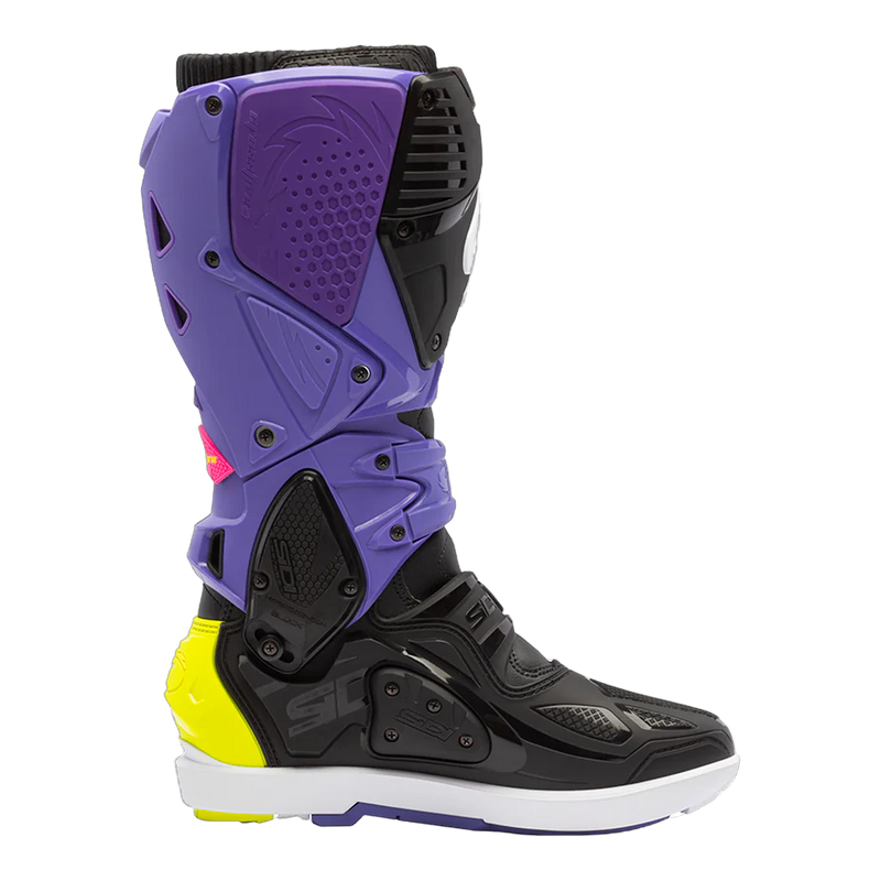 Sidi Crossfire 3 SRS motorcycle boots Violet/Black/Fluo Yellow, side profile