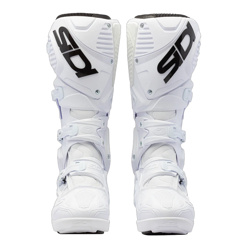 Sidi Crossfire 3 SRS motorcycle boots White/Black, front view