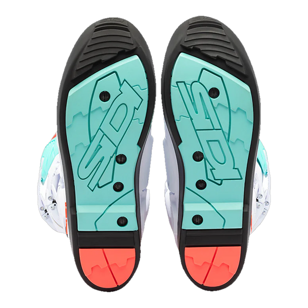 Sidi Crossfire 3 SRS motorcycle boots White/Fluo Mint/Fluo Coral, sole detail