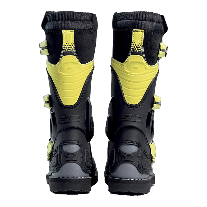 Sidi Flame Kids' Motorcycle Boots Black/Lime 390, rear view