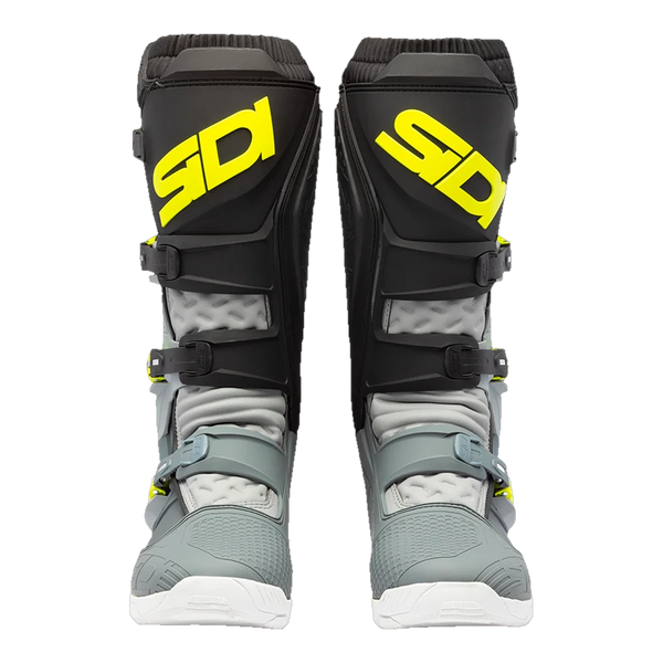 Sidi X-Power SC motorcycle boots Grey/Fluo Yellow, front view